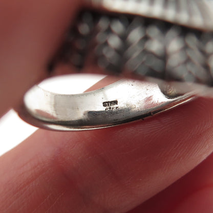 925 Sterling Silver Vintage Southwestern Indian Chief Oxidized Ring Size 8.75