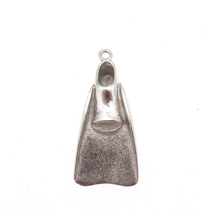 925 Sterling Silver Vintage HLP Scuba Diving Fin Oxidized Charm Pendant