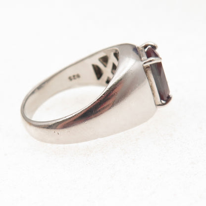 925 Sterling Silver Lab-Created Peacock Sapphire Ring Size 9.25