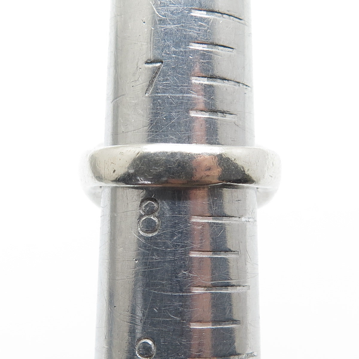 925 Sterling Silver Vintage Modernist Puffy Oxidized Ring Size 7.75