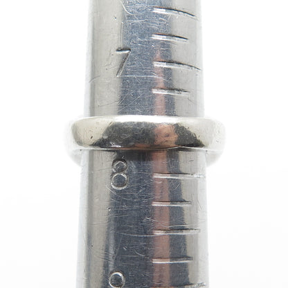 925 Sterling Silver Vintage Modernist Puffy Oxidized Ring Size 7.75