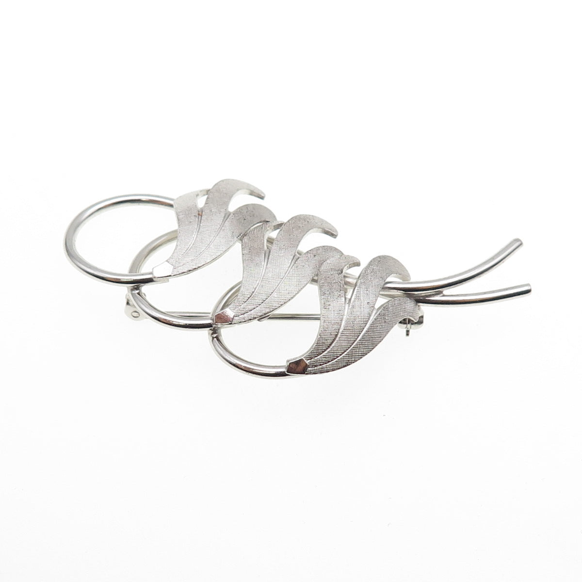 Van Dell 925 Sterling Silver Antique Art Deco Flower Pin Brooch