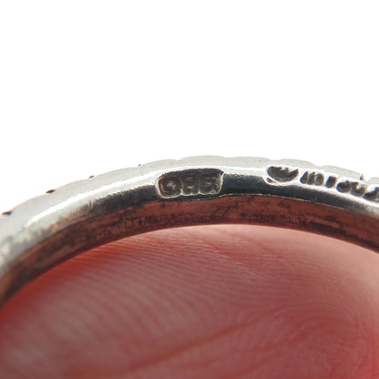 VERSANI 925 Sterling Silver Vintage Stackable Ribbed Band Ring Size 8.25