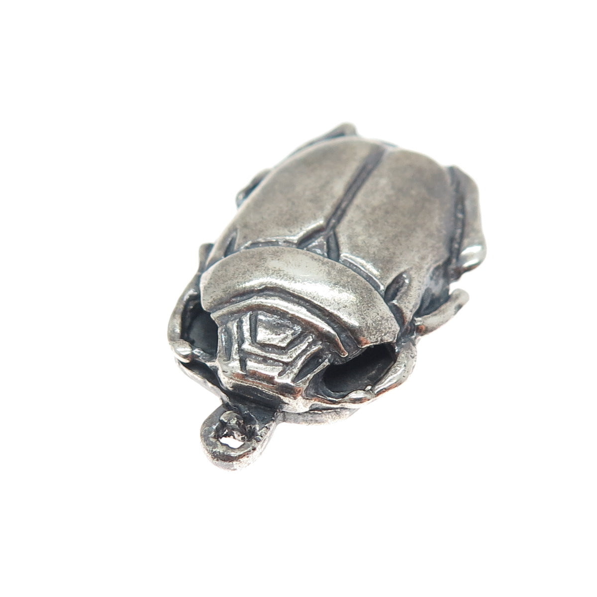 925 Sterling Silver Vintage Egyptian Scarab Oxidized Charm Pendant