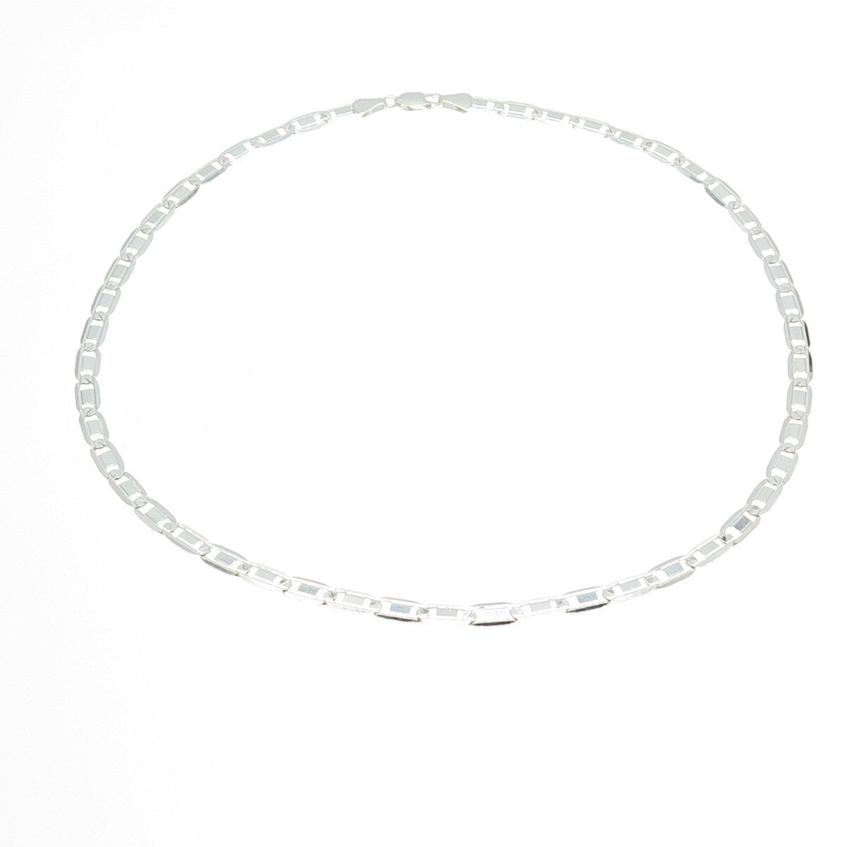 925 Sterling Silver Italy Flat Anchor Mariner Chain Necklace 18"