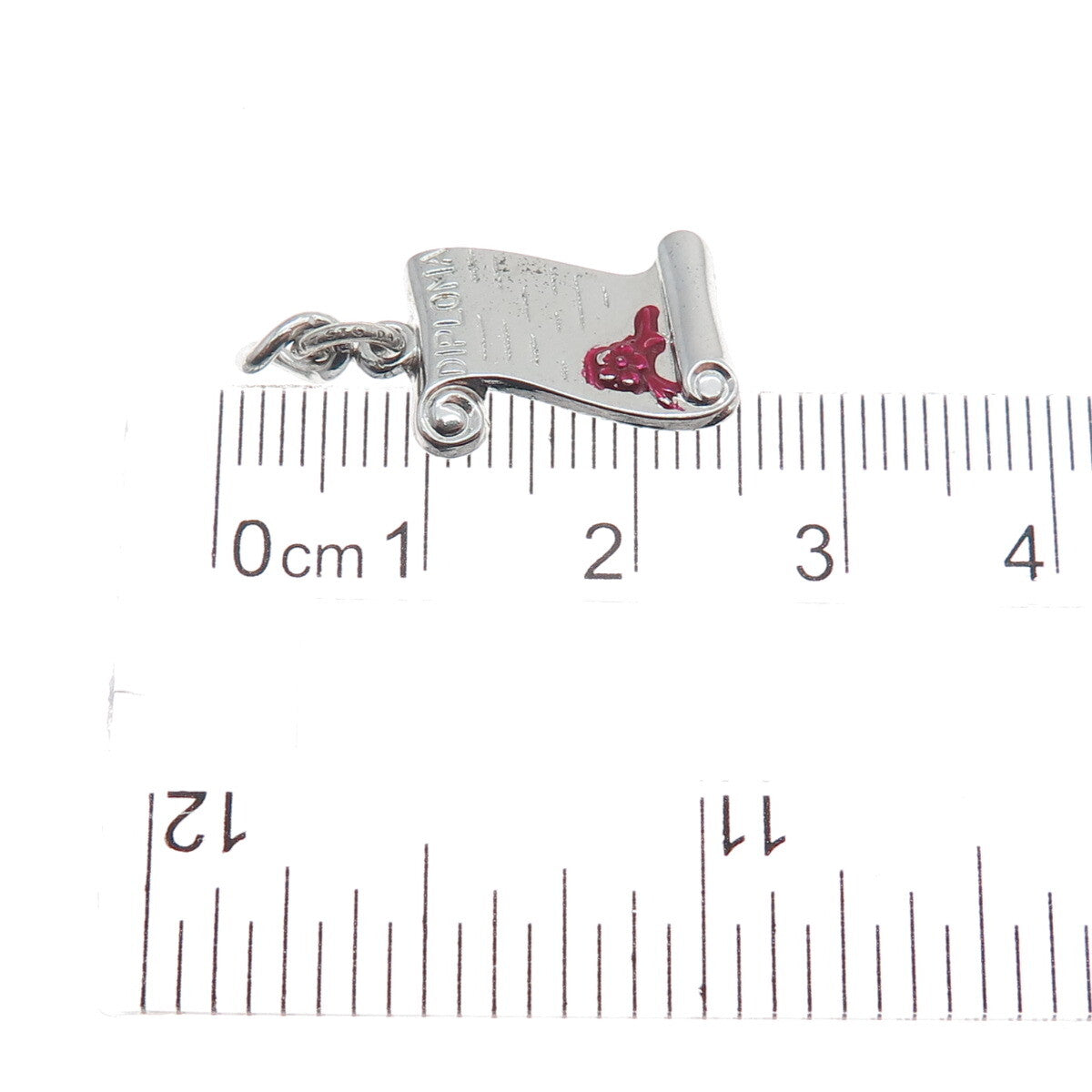 DANECRAFT 925 Sterling Silver Vintage Enamel Diploma Minimalist Charm Pendant