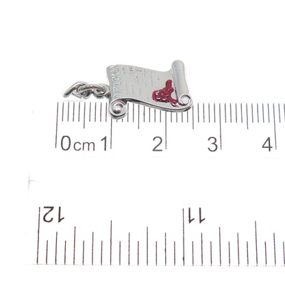 DANECRAFT 925 Sterling Silver Vintage Enamel Diploma Minimalist Charm Pendant