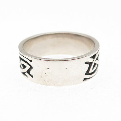 925 Sterling Silver Vintage Celtic Knot Oxidized Band Ring Size 12.25