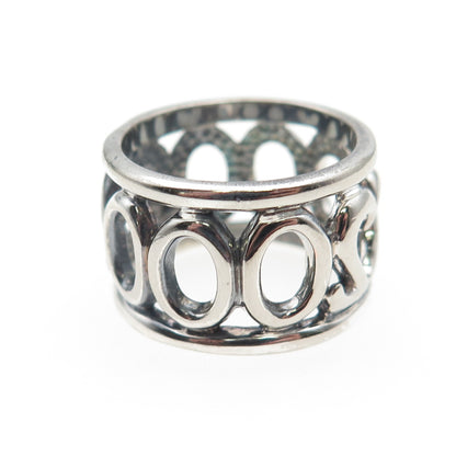 925 Sterling Silver Vintage 2000 Millennium Wide Band Ring Size 7