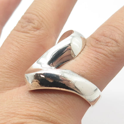 925 Sterling Silver Vintage Mexico Zig-Zag Ring Size 9.75