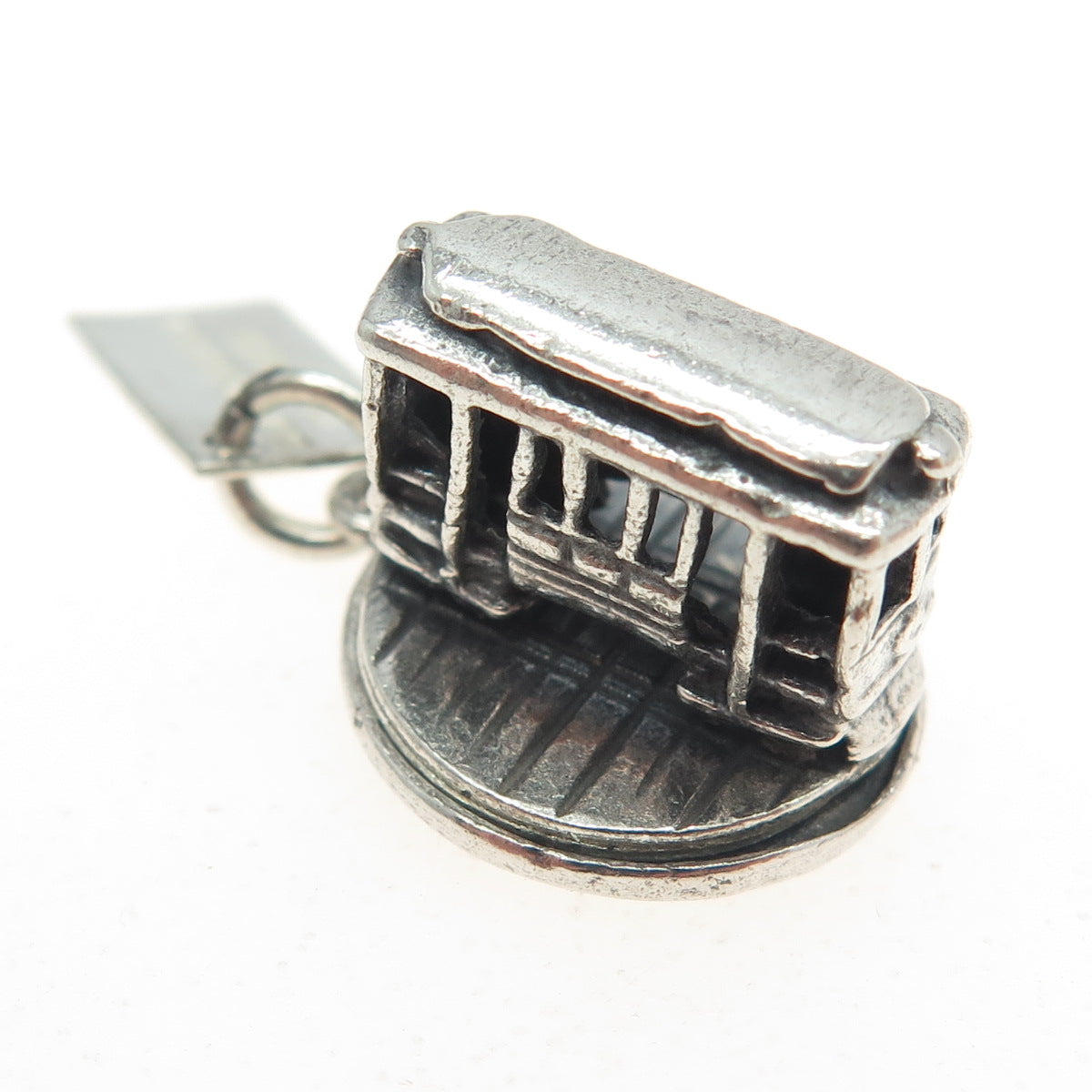 BELL TRADING 925 Sterling Silver Vintage SF Cable Car Minimalist Charm Pendant