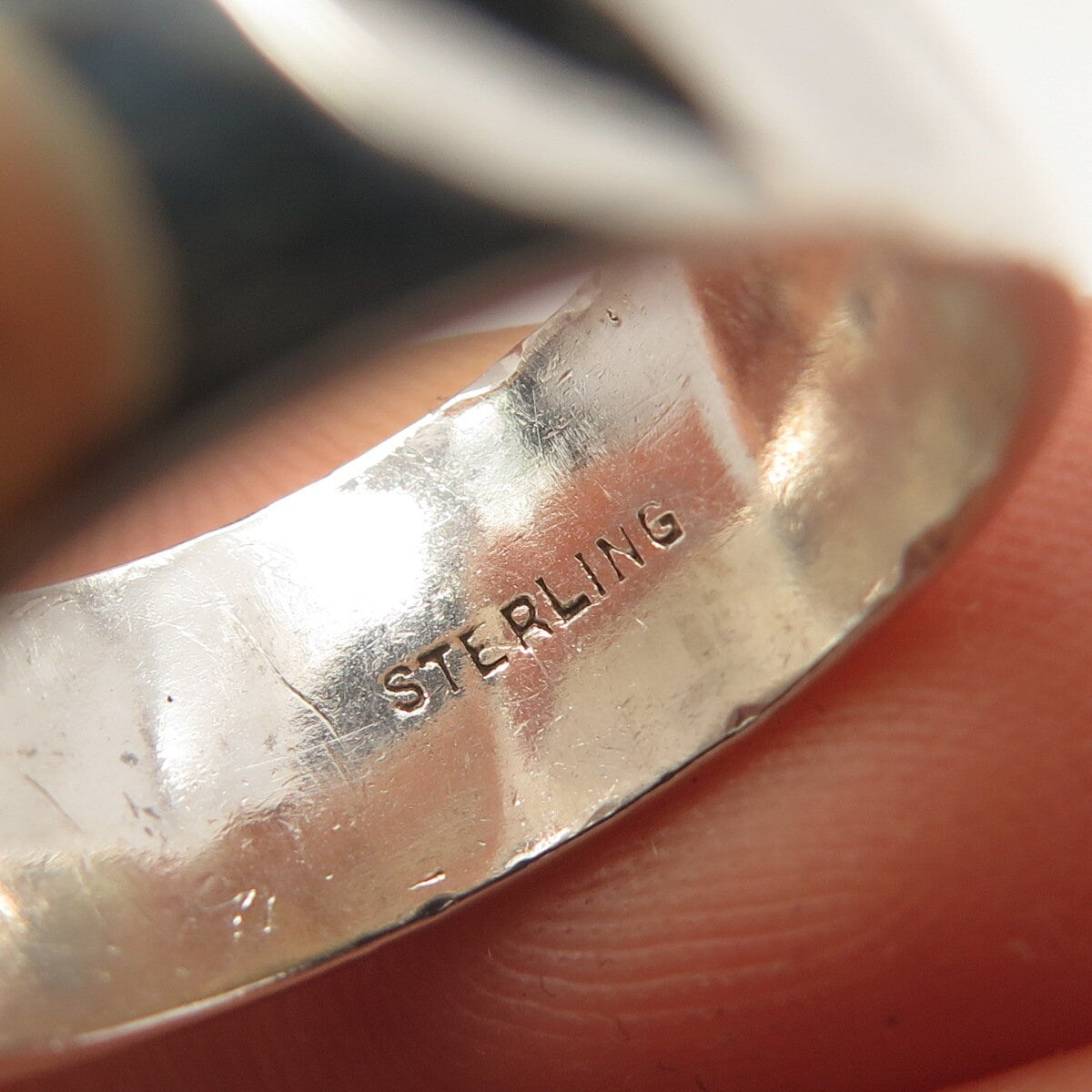 925 Sterling Silver Vintage Leaves Band Ring Size 6.5