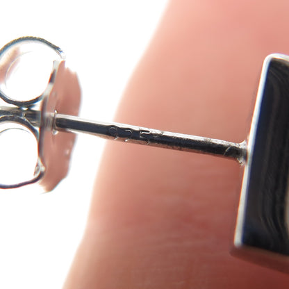 925 Sterling Silver Real Emerald-Cut Amethyst Half Hoop Earrings