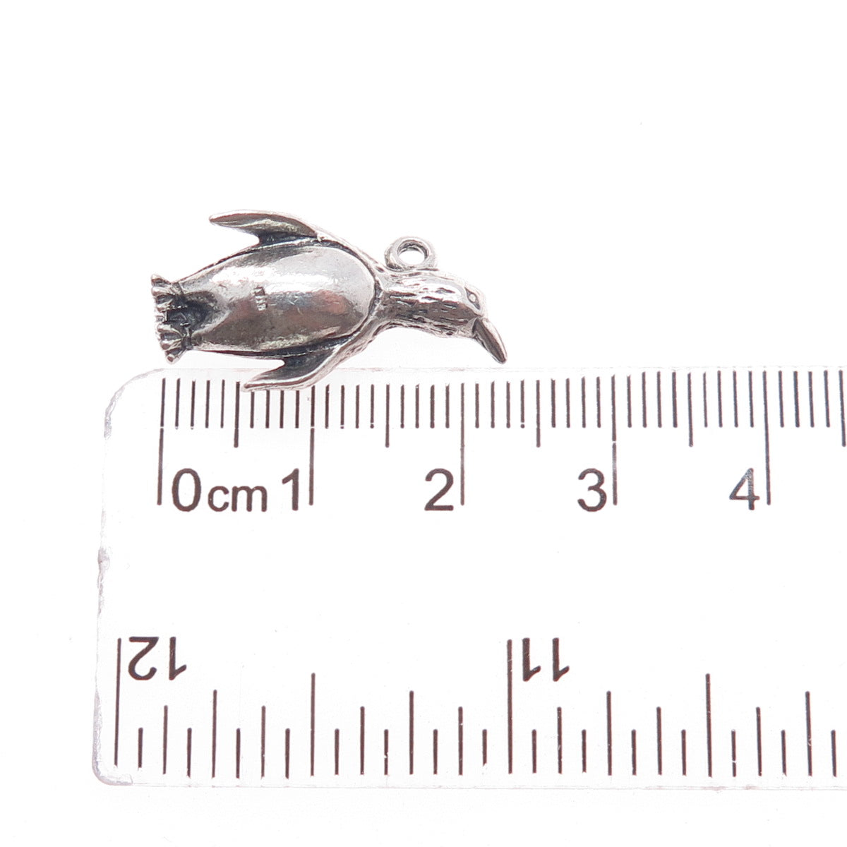 925 Sterling Silver Vintage Penguin Oxidized Mini 3D Charm Pendant