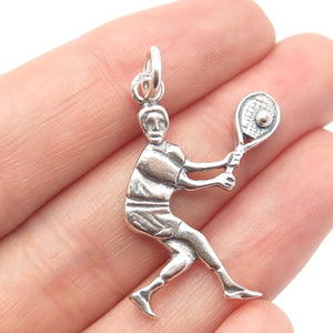 925 Sterling Silver Vintage Mexico Tennis Player Pendant