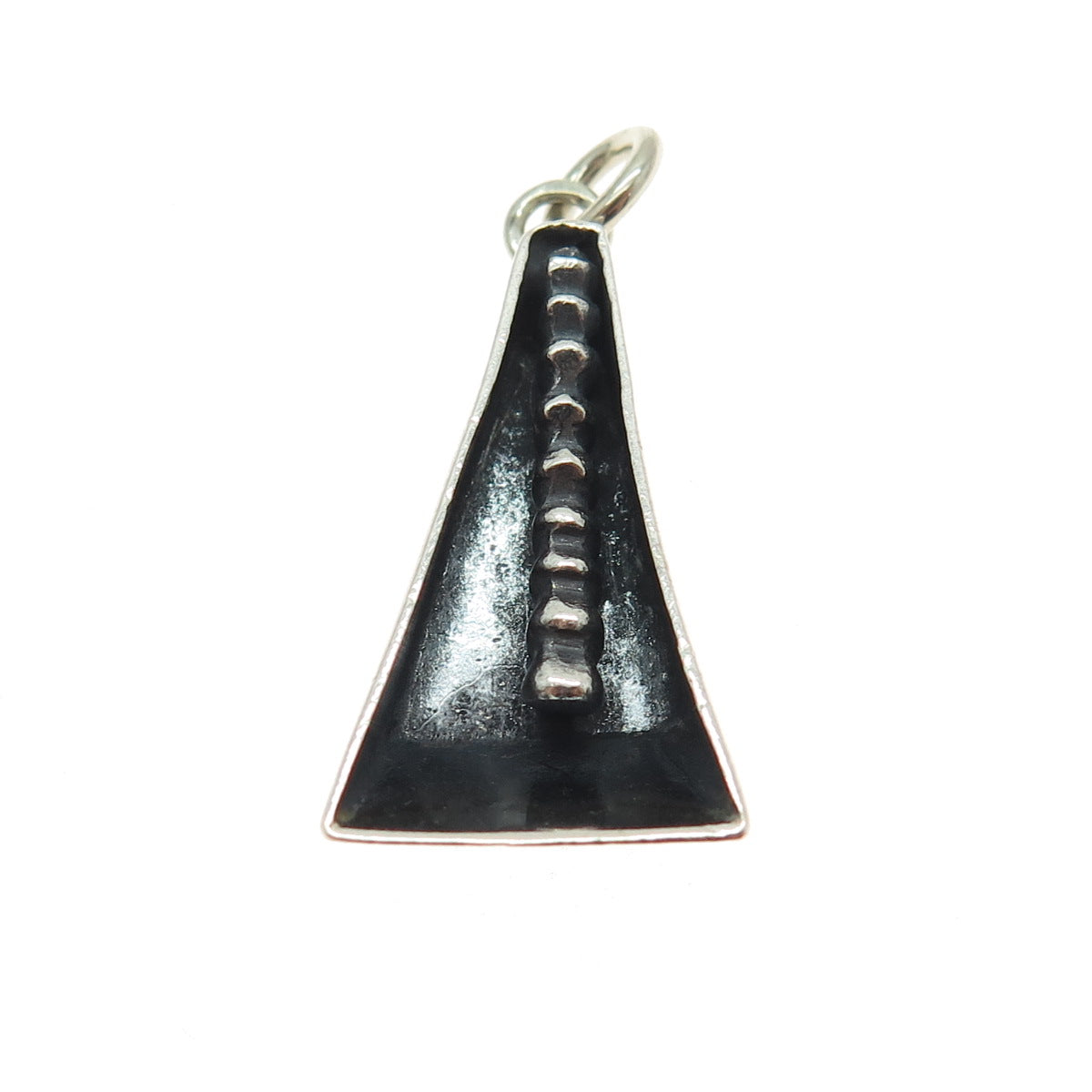 925 Sterling Silver Vintage Modernist Oxidized Pendant