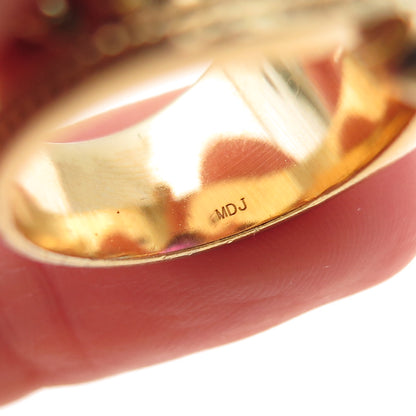 Michael Drechsler Sterling Gold Plated Tourmaline Aquamarine & Topaz Ring Size 7