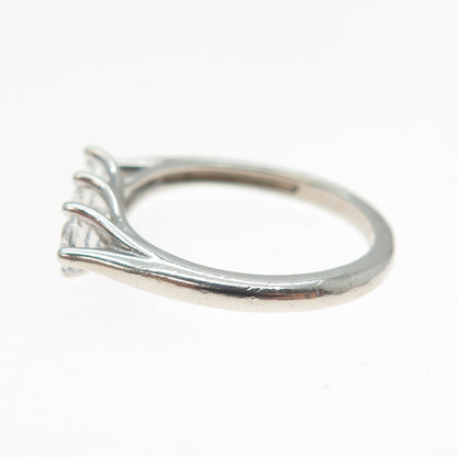 925 Sterling Silver Italy Round-Cut C Z Promise Ring Size 6.5