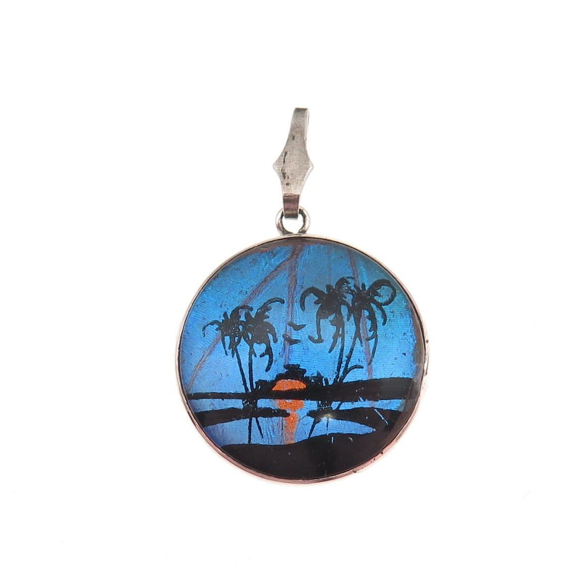 Hoffman Sterling Silver Antique Art Deco Monarch Butterfly Wing Charm Pendant