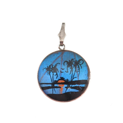 Hoffman Sterling Silver Antique Art Deco Monarch Butterfly Wing Charm Pendant