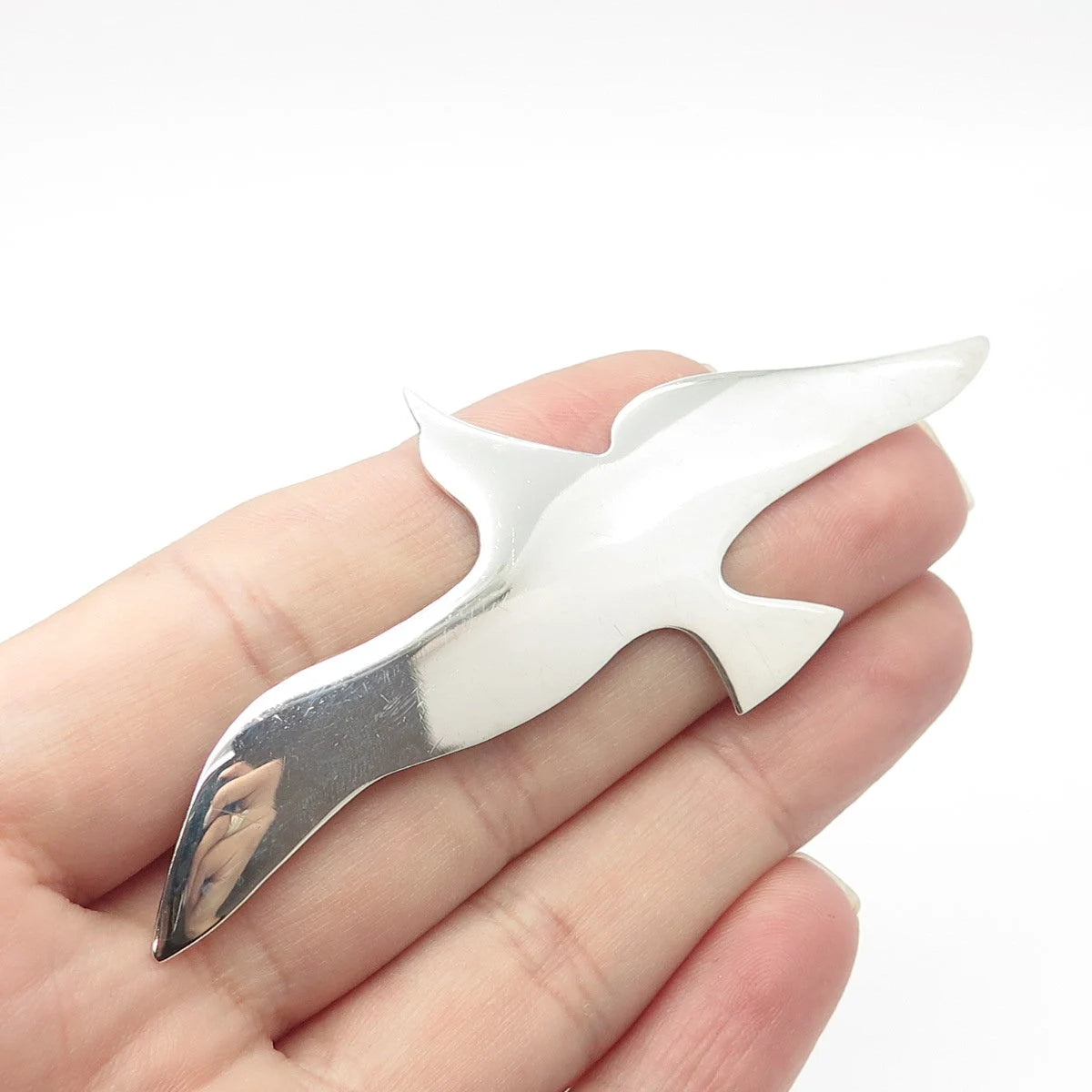 925 Sterling Silver Vintage Herring Gull Bird Handcrafted Pin Brooch Pendant