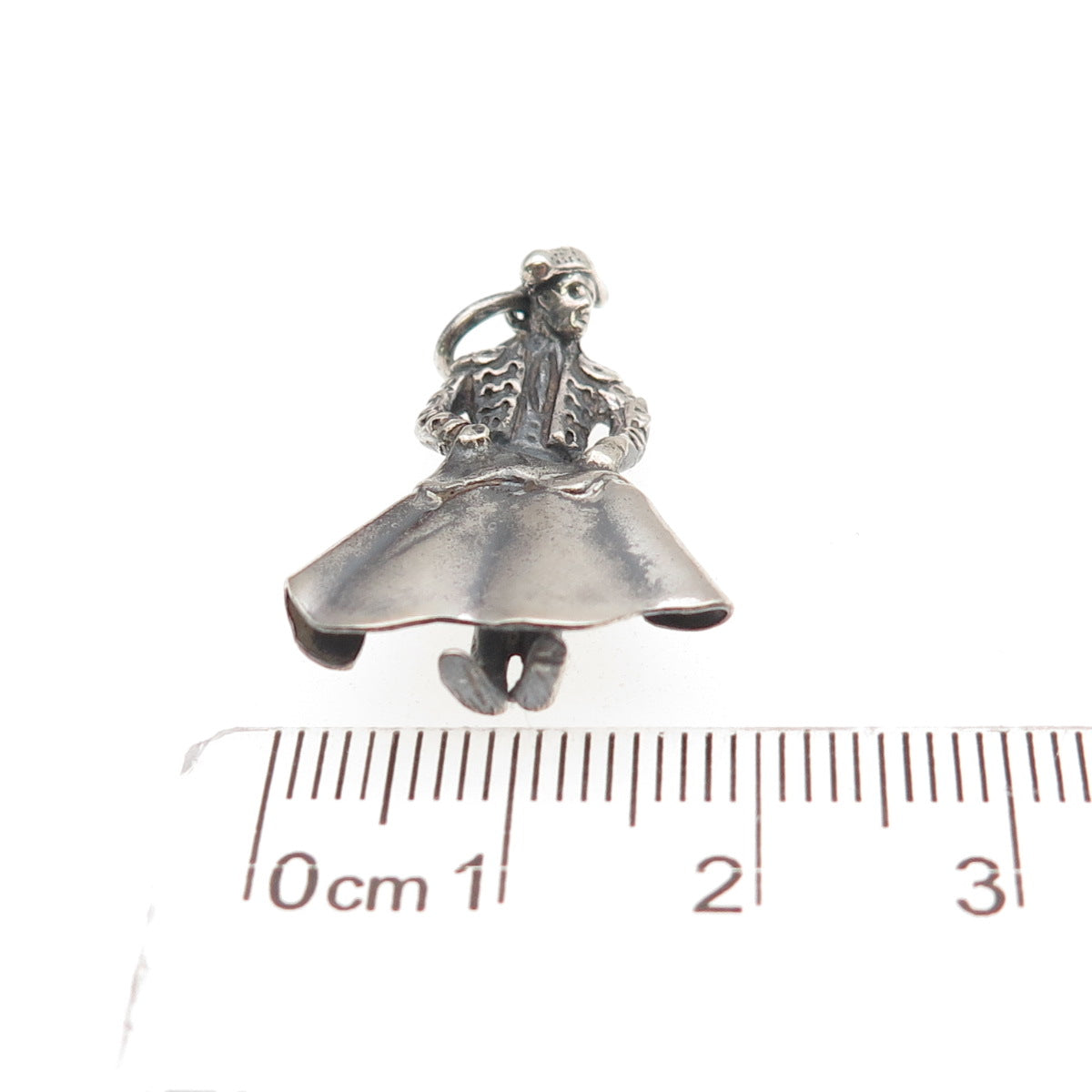 925 Sterling Silver Vintage Matador Bullfighter Oxidized Charm Pendant