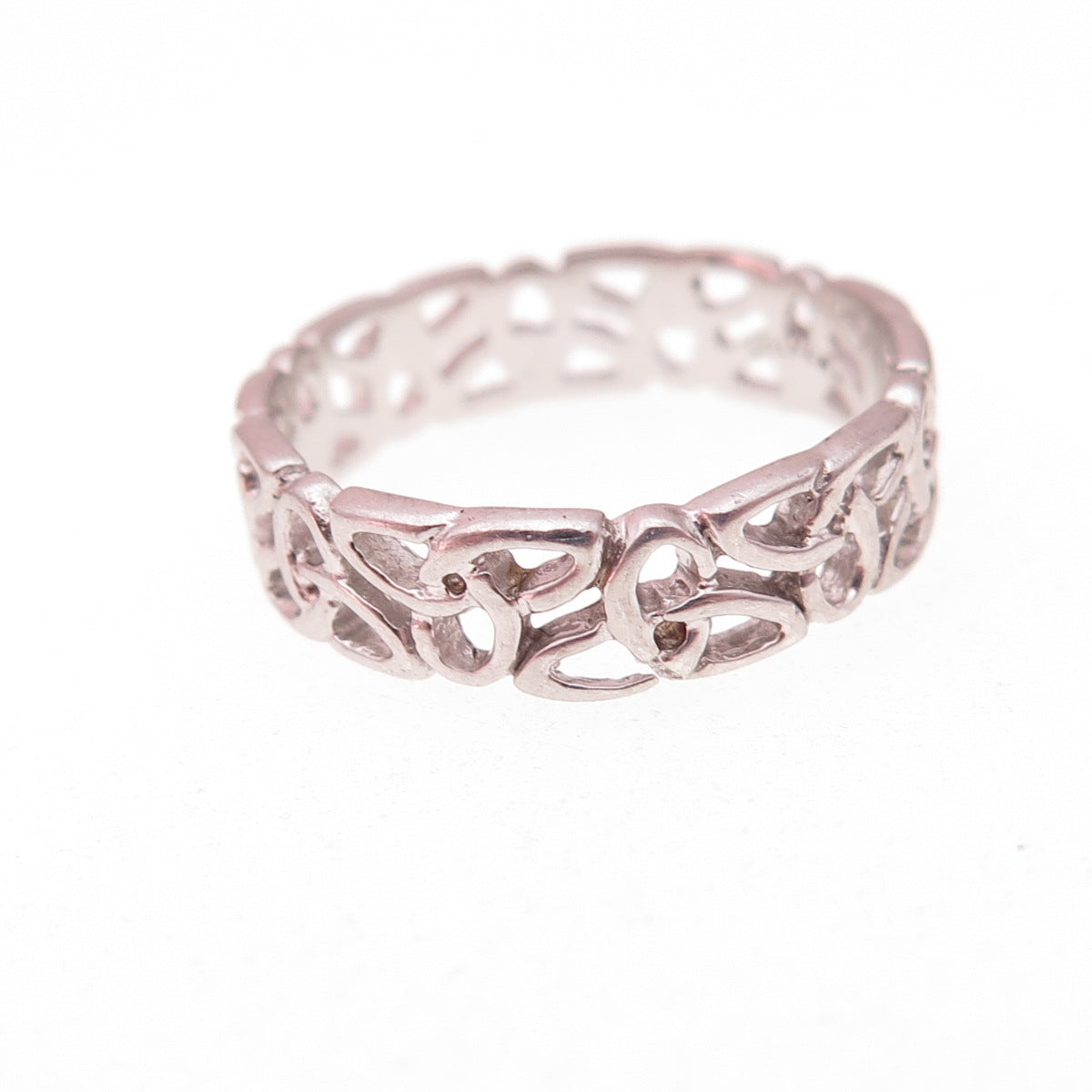 Solvar 925 Sterling Silver Vintage Ireland Celtic Trinity Knot Ring Size 7.25