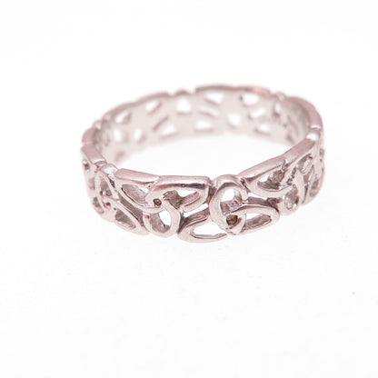 Solvar 925 Sterling Silver Vintage Ireland Celtic Trinity Knot Ring Size 7.25