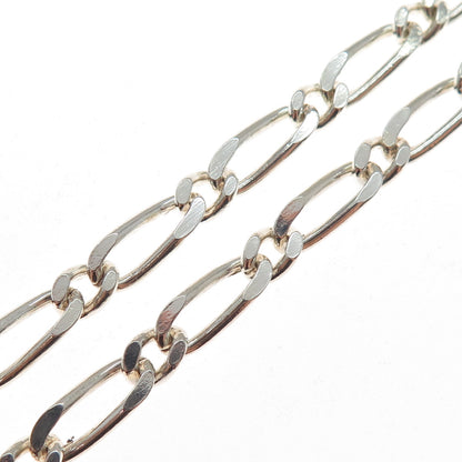 925 Sterling Silver Vintage Mexico Figaro Chain Necklace 28"