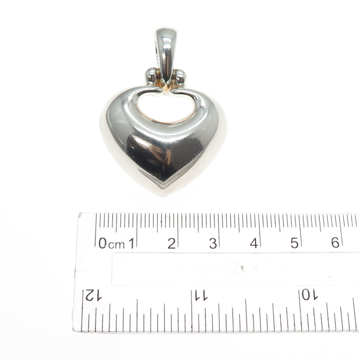 ESPO SIG Joseph Esposito 925 Sterling Silver Vintage Modernist Heart Pendant