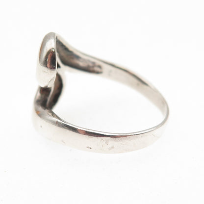 925 Sterling Silver Vintage Modernist Zig Zag Oxidized Ring Size 7.75