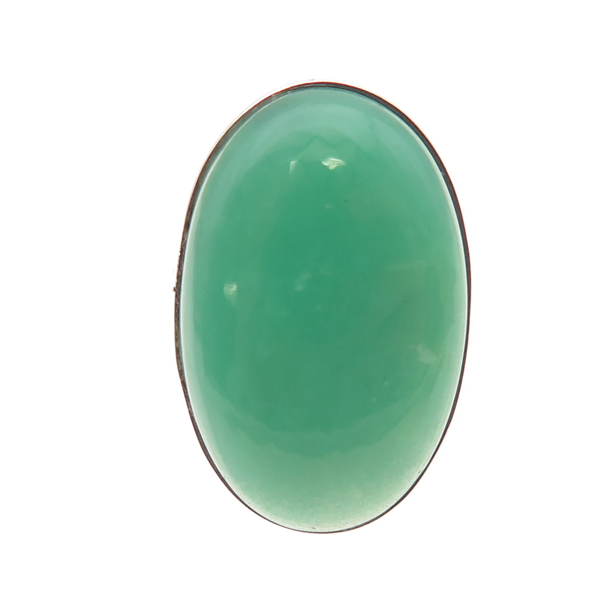 925 Sterling Silver Vintage Real Cabochon Chrysoprase Ring Size 5.75