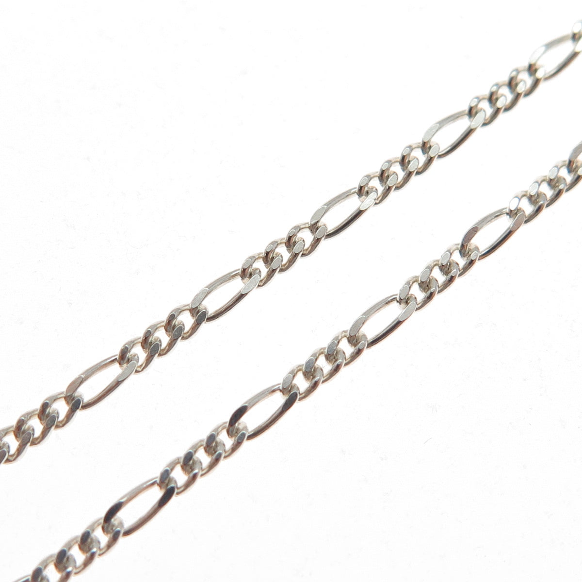 925 Sterling Silver Vintage Italy Figaro Chain Necklace 20"