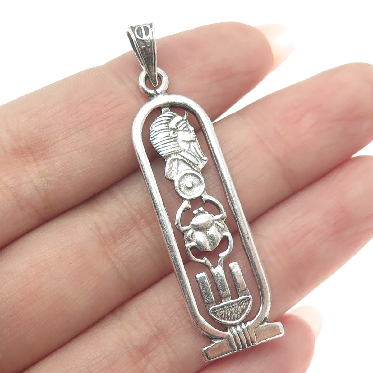 800 Silver Vintage Egypt Pharaoh Cartouche Pendant