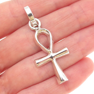 925 Sterling Silver Vintage Mexico Egyptian Ankh Charm Pendant