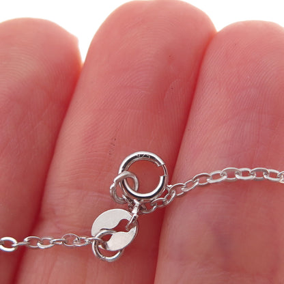 Hadassah 925 Sterling Silver 2012 Round-Cut C Z Ket Cable Chain Necklace 18"