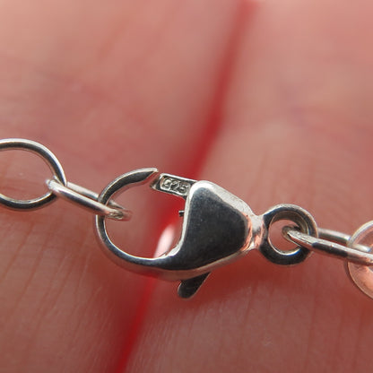 925 Sterling Silver Real Black Onyx & C Z Interchangeable Disc Necklace 16-18"