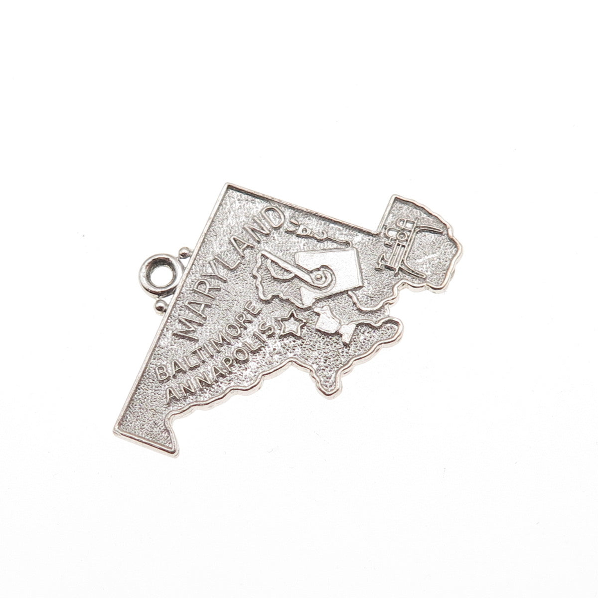 M&M Mark Mercy 925 Sterling Silver Vintage Maryland State Mini Charm Pendant