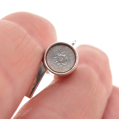 Beau 925 Sterling Silver Antique Art Deco Whistle Oxidized 3D Charm Pendant