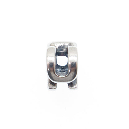 CHAMILIA 925 Sterling Silver Letter U Initial Bead Charm