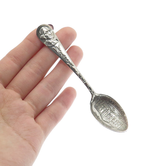 MECHANICS 925 Sterling Silver Antique White House Washington DC Coffee Spoon