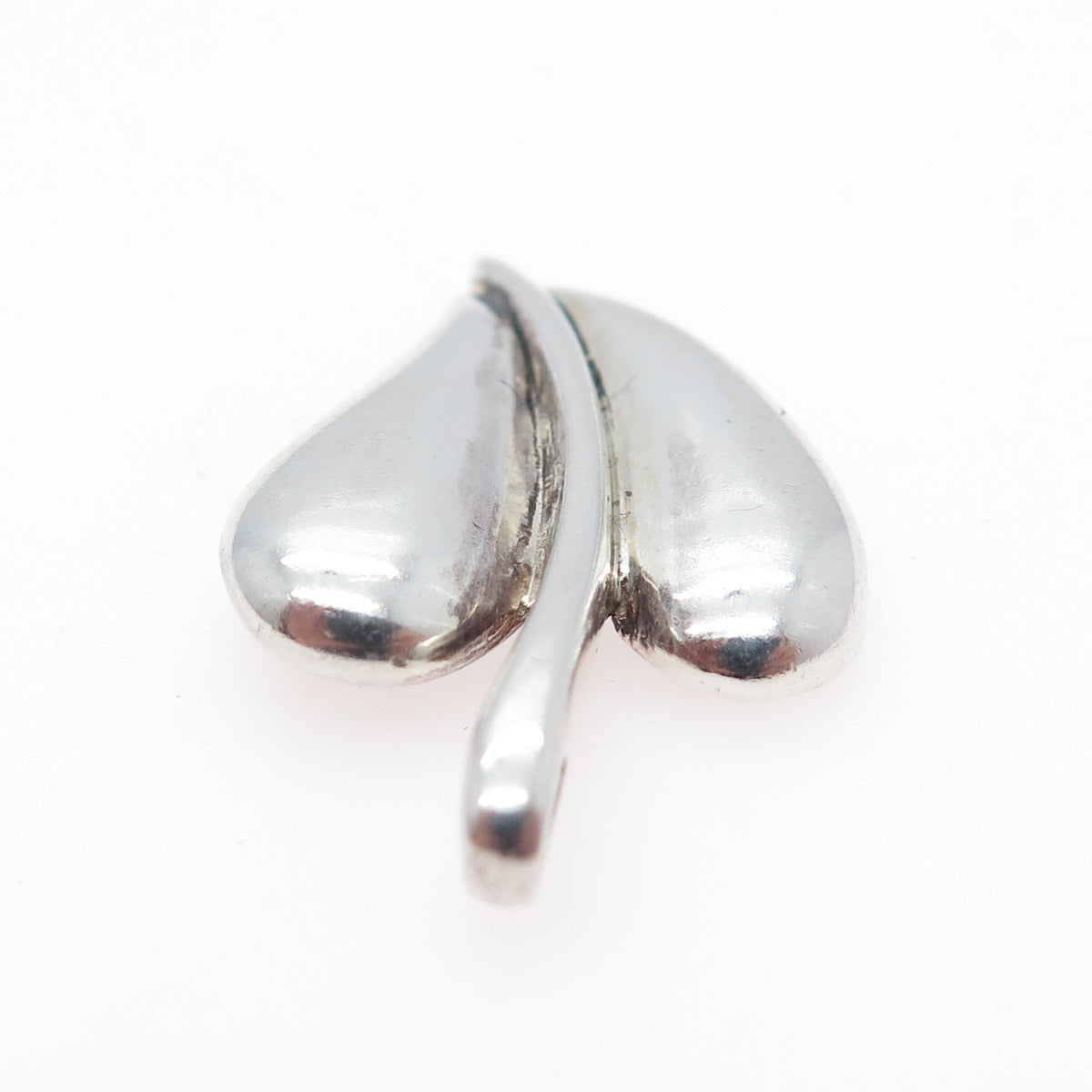 925 Sterling Silver Vintage Lotus Leaf Oxidized Pendant
