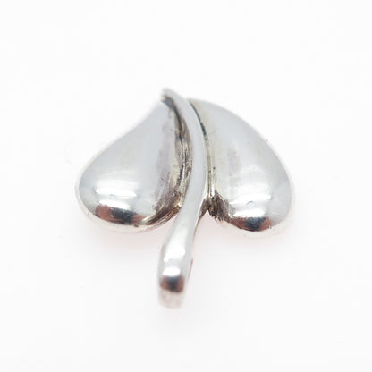 925 Sterling Silver Vintage Lotus Leaf Oxidized Pendant