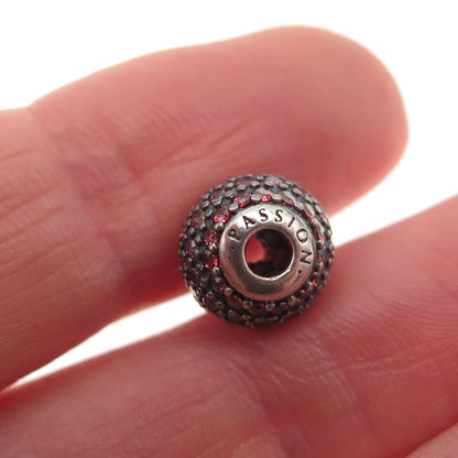 Pandora 925 Sterling Silver Purple C Z Essence Passion Slide Bead Charm