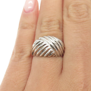 J. ESPOSITO 925 Sterling Silver Vintage Ribbed Ring Size 6