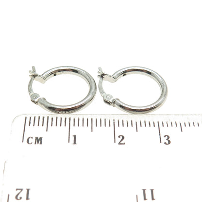 925 Sterling Silver Tube Hoop Earrings