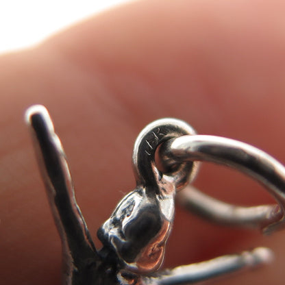 925 Sterling Silver Vintage Cheerleader Minimalist 3D Charm Pendant