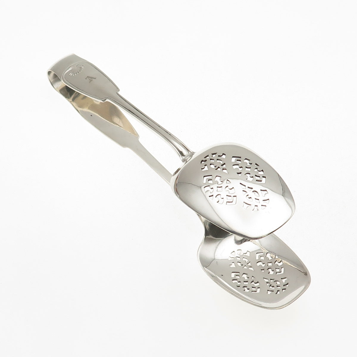 Tiffany & Co. 925 Sterling Silver Antique 1871 Palm Large Ice Serving Tongs