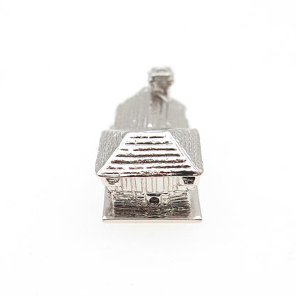 Spencer Co. 925 Sterling Silver Vintage House 3D Mini Charm Pendant