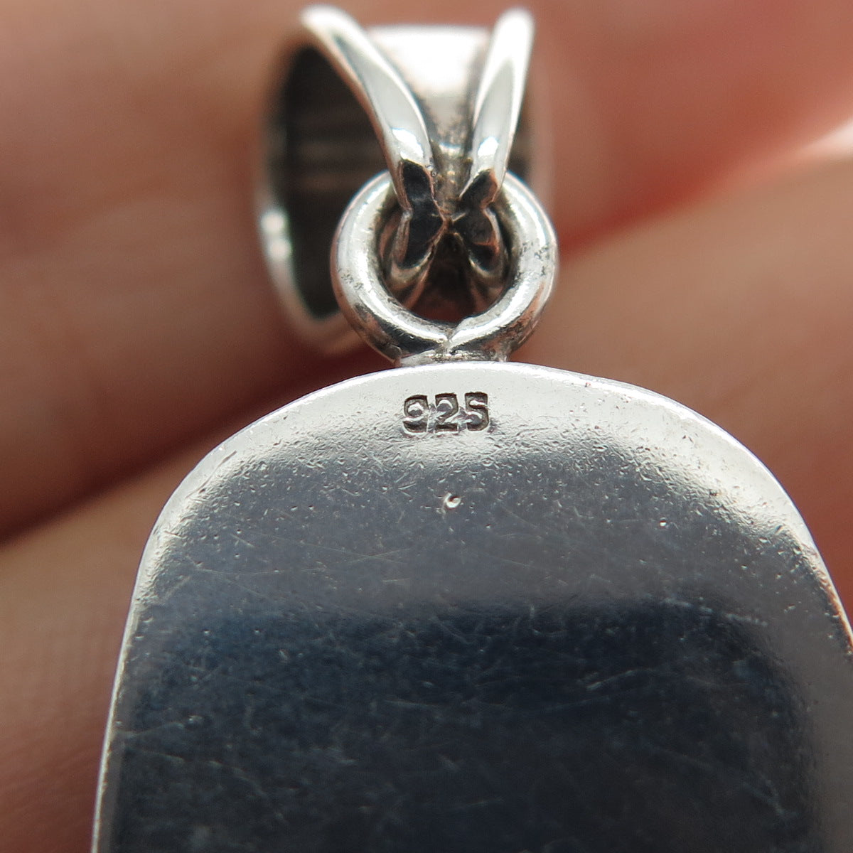 925 Sterling Silver Vintage Dichroic Glass Modernist Charm Pendant